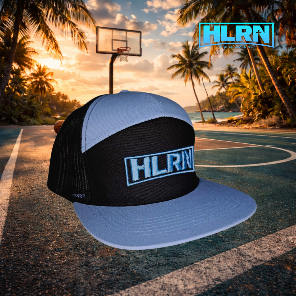 HLRN Sky Blue | Black Cap – Embroidered Logo